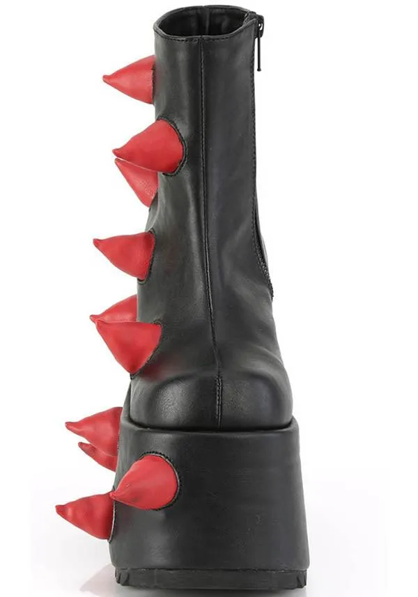 SLAY-77 [Black/Red] | PLATFORM BOOTS [PREORDER]