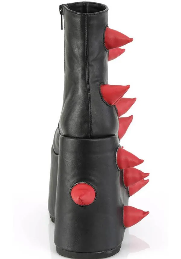 SLAY-77 [Black/Red] | PLATFORM BOOTS [PREORDER]