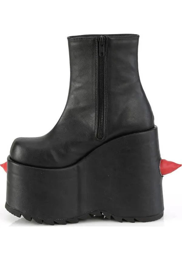 SLAY-77 [Black/Red] | PLATFORM BOOTS [PREORDER]