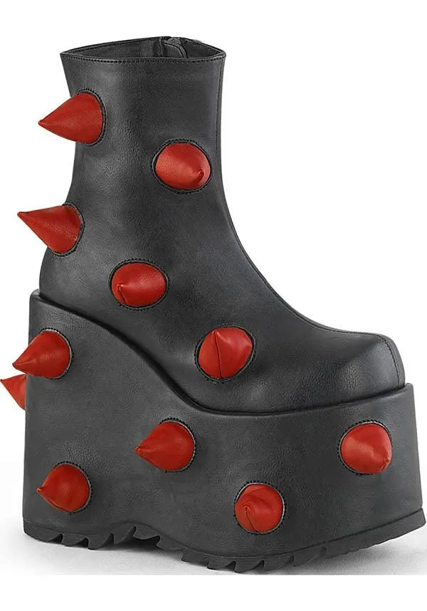 SLAY-77 [Black/Red] | PLATFORM BOOTS [PREORDER]