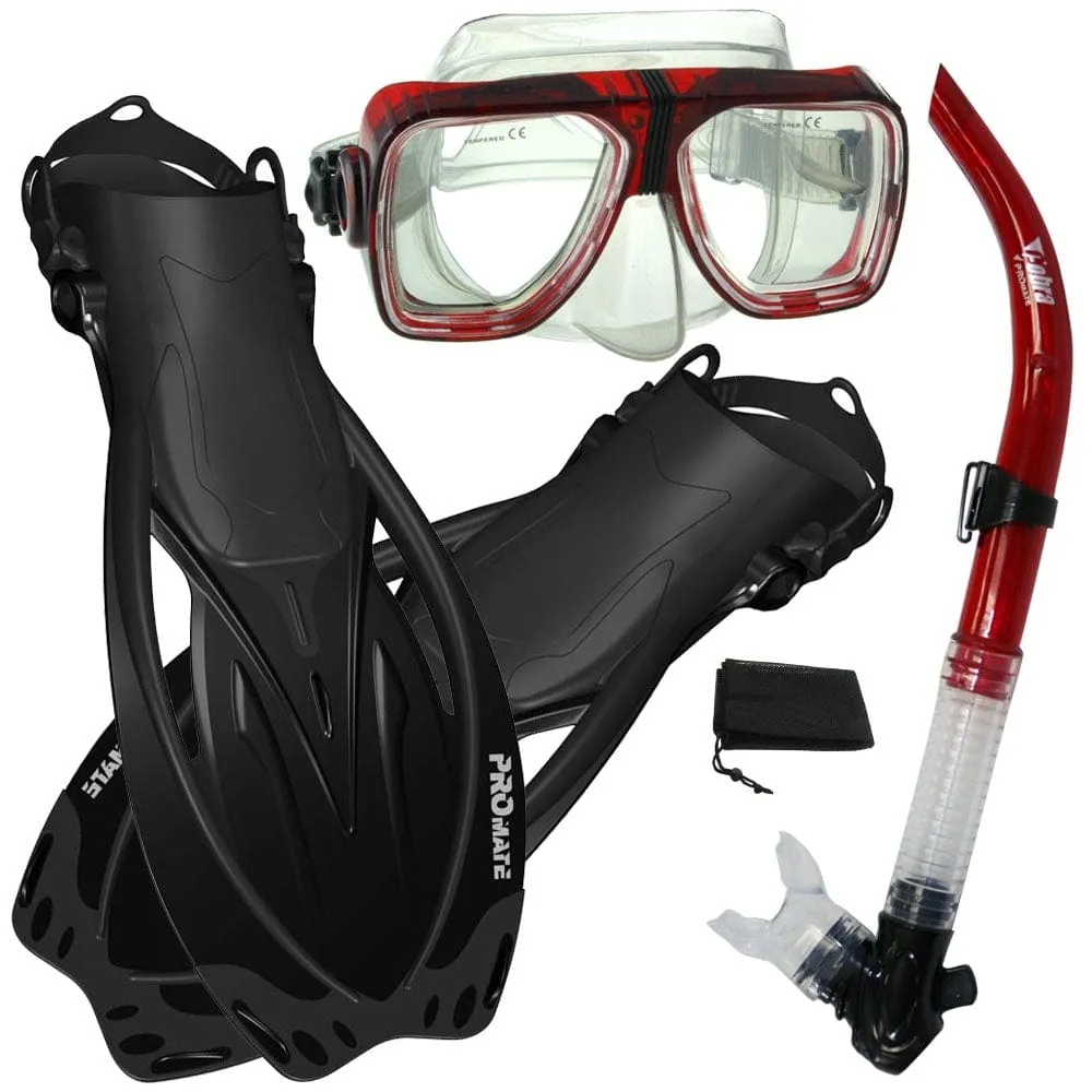 Snorkeling Set Scuba Dive Snorkel Mask Fins Gear - SCS0014