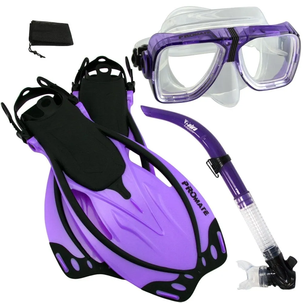 Snorkeling Set Scuba Dive Snorkel Mask Fins Gear - SCS0014