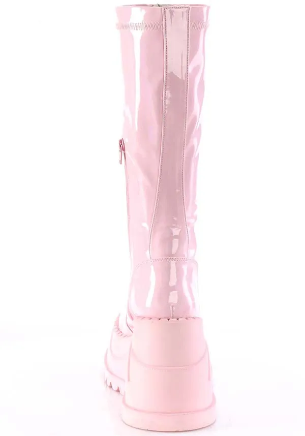 STOMP-200 [Pink Holo] | PLATFORM BOOTS [PREORDER]