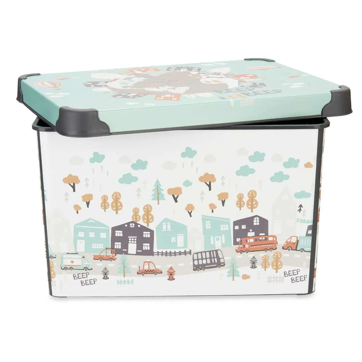 Storage Box with Lid Children's Road Plastic 17 L 27,5 x 22 x 36,5 cm (12 Units)