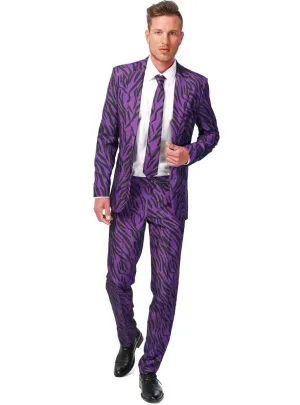 Suitmeister Purple Zebra Print Pimp Mens Novelty Costume Suit