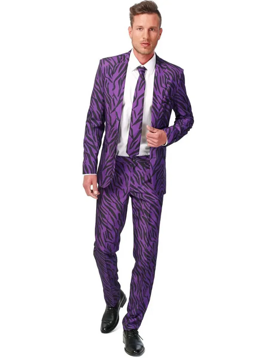 Suitmeister Purple Zebra Print Pimp Mens Novelty Costume Suit