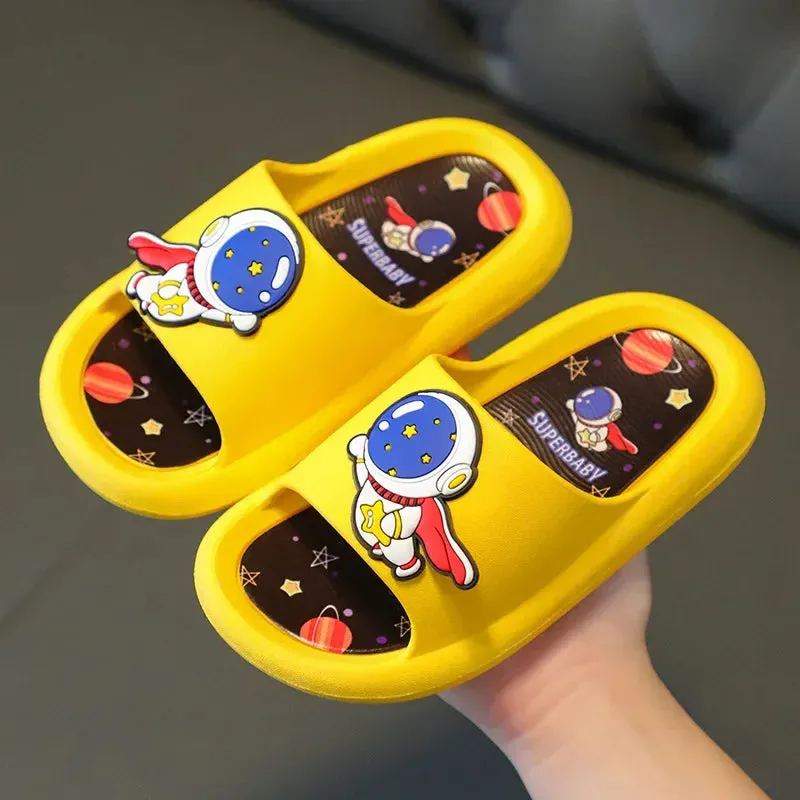 Summer Boy Girl Slippers Cute Cartoon Pattern Children Flip-flops Soft Comfortable Non-slip Indoor Home Shoe Baby Kid Beach Shoe