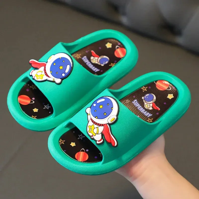 Summer Boy Girl Slippers Cute Cartoon Pattern Children Flip-flops Soft Comfortable Non-slip Indoor Home Shoe Baby Kid Beach Shoe