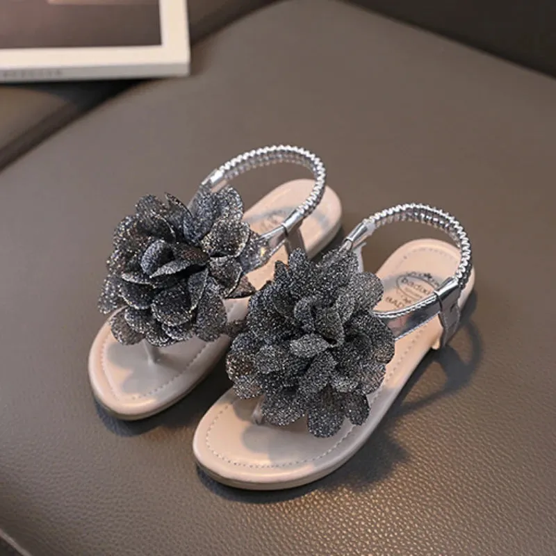 Summer Sandals Toddler Kids Baby Girls Fashion Flower Princess Sandals Beach Shoes Children Floral Sandals Slippers Soft Soled