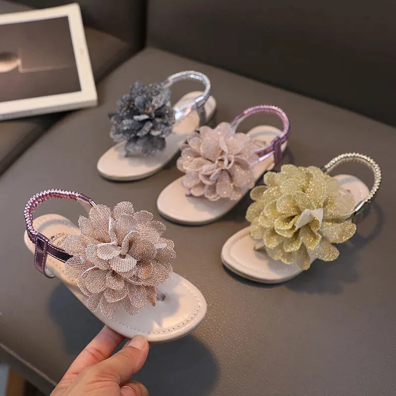 Summer Sandals Toddler Kids Baby Girls Fashion Flower Princess Sandals Beach Shoes Children Floral Sandals Slippers Soft Soled