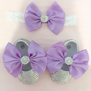 SWAROVSKI SHOES- lavander bow