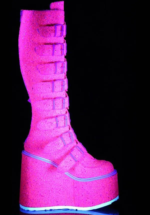 SWING-815UV [Pink Glitter] | PLATFORM BOOTS [PREORDER]