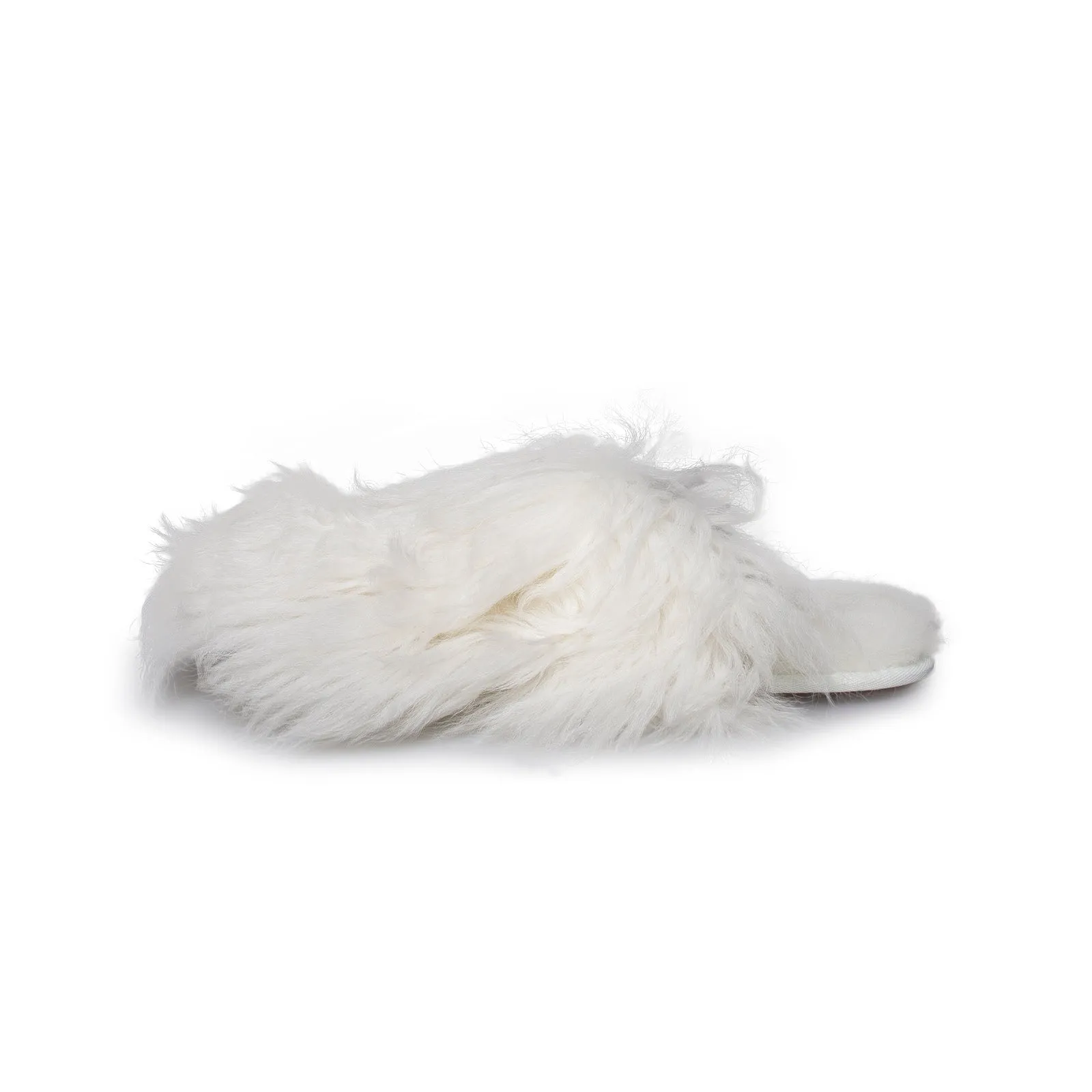 UGG Fluff Momma Mongolian Clog White Slippers - Women's