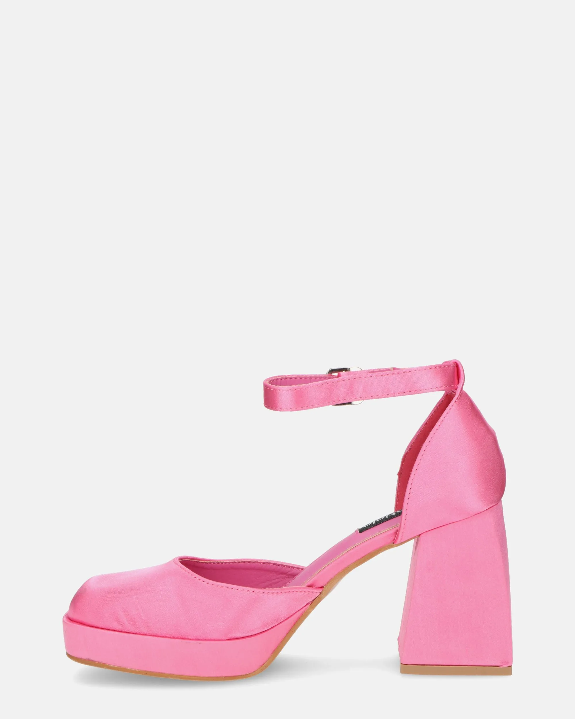 VIDA - scarpe con tacco squadrato in satin rosa