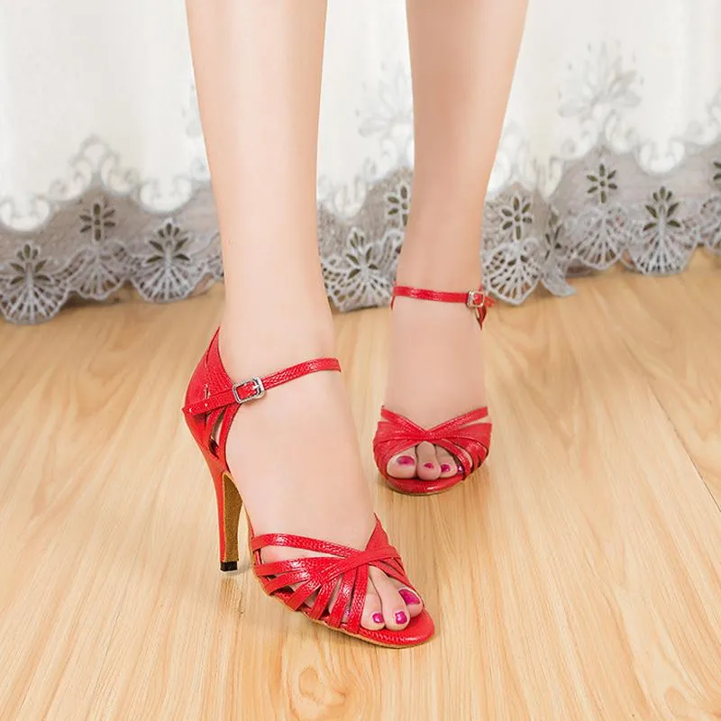 Women's Leatherette 10cm Red Heel Ballroom Dance Tango Dance Shoes