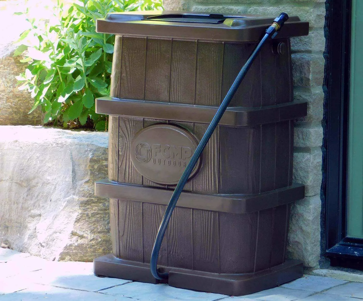 Wood Grain Rain Barrel WG4000-BRN (2-Pack)